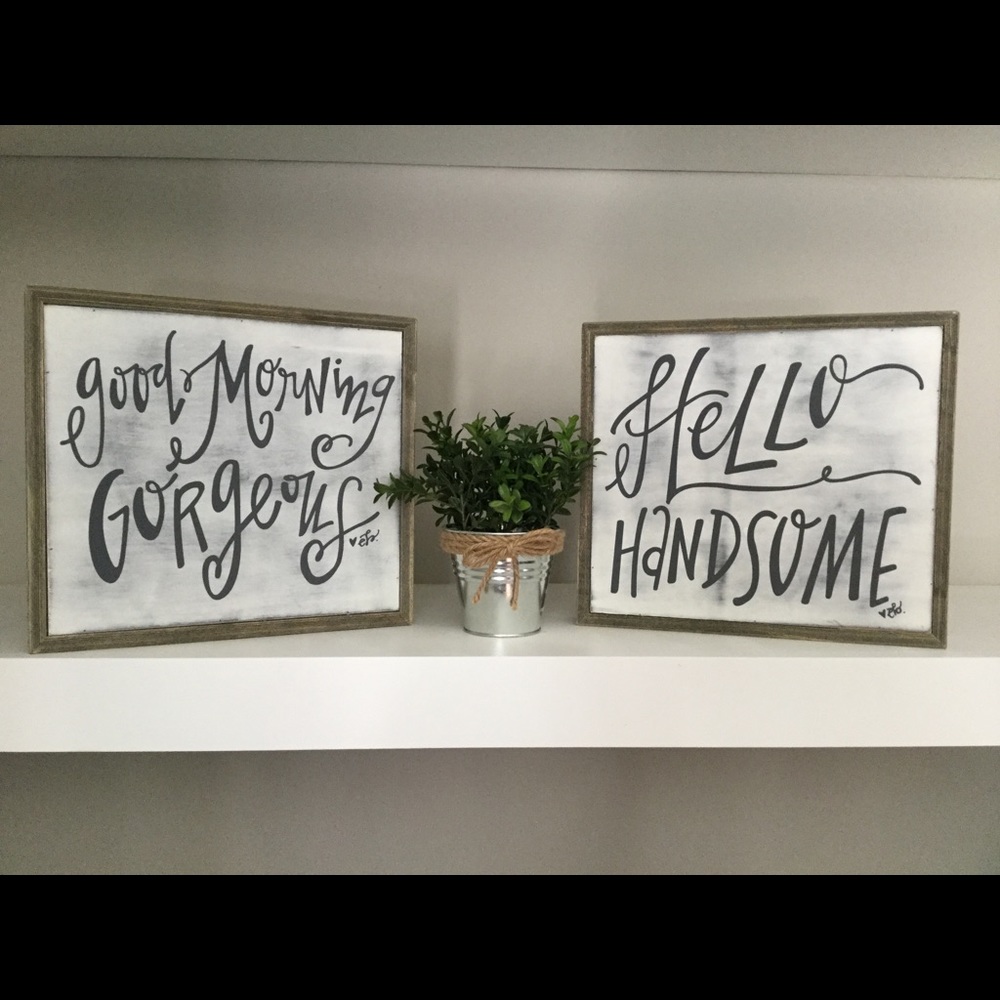 Hello handsome good morning gorgeous set of 2